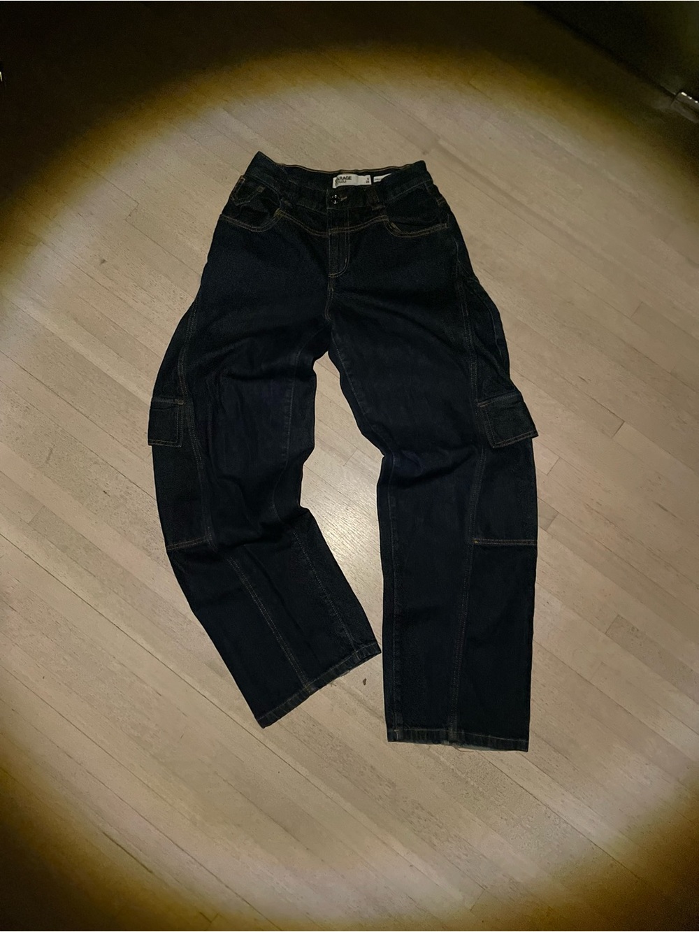 Garage Women’s Dark Indigo Boyfriend Cargo Jeans